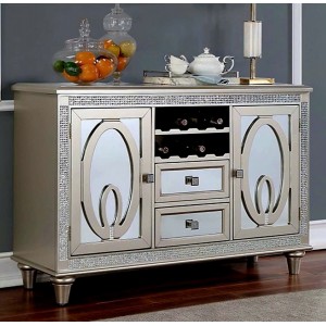 Benjara : Kệ Rượu, Tủ Bếp 2 Cánh Cửa, Mặt Gương